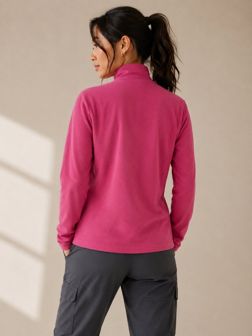 The North Face Polartec Raspberry Fleece 1/4 Zip Pullover Top Size Large - Picture 2 of 8